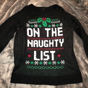 On The Naughty List ugly Christmas sweater